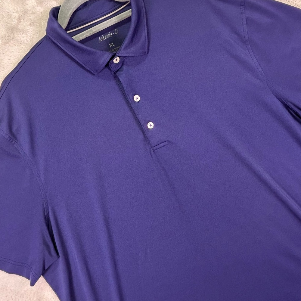 Johnnie-O Mens Polo Shirt Sz XL Twilight Purple USA Flag Performance JMP03070